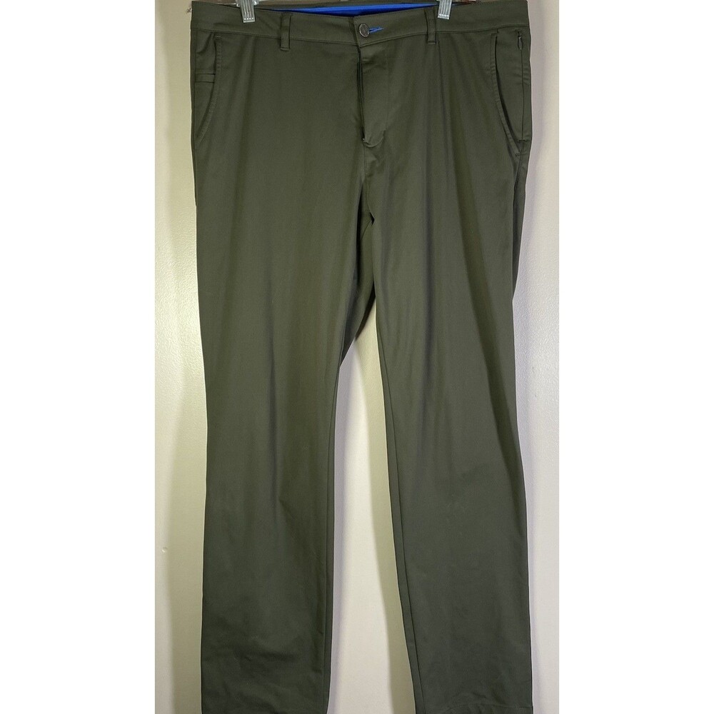 Twillory Performance Chino Men's 36x34 Green Tailored Fit Tech Pants Golf Office